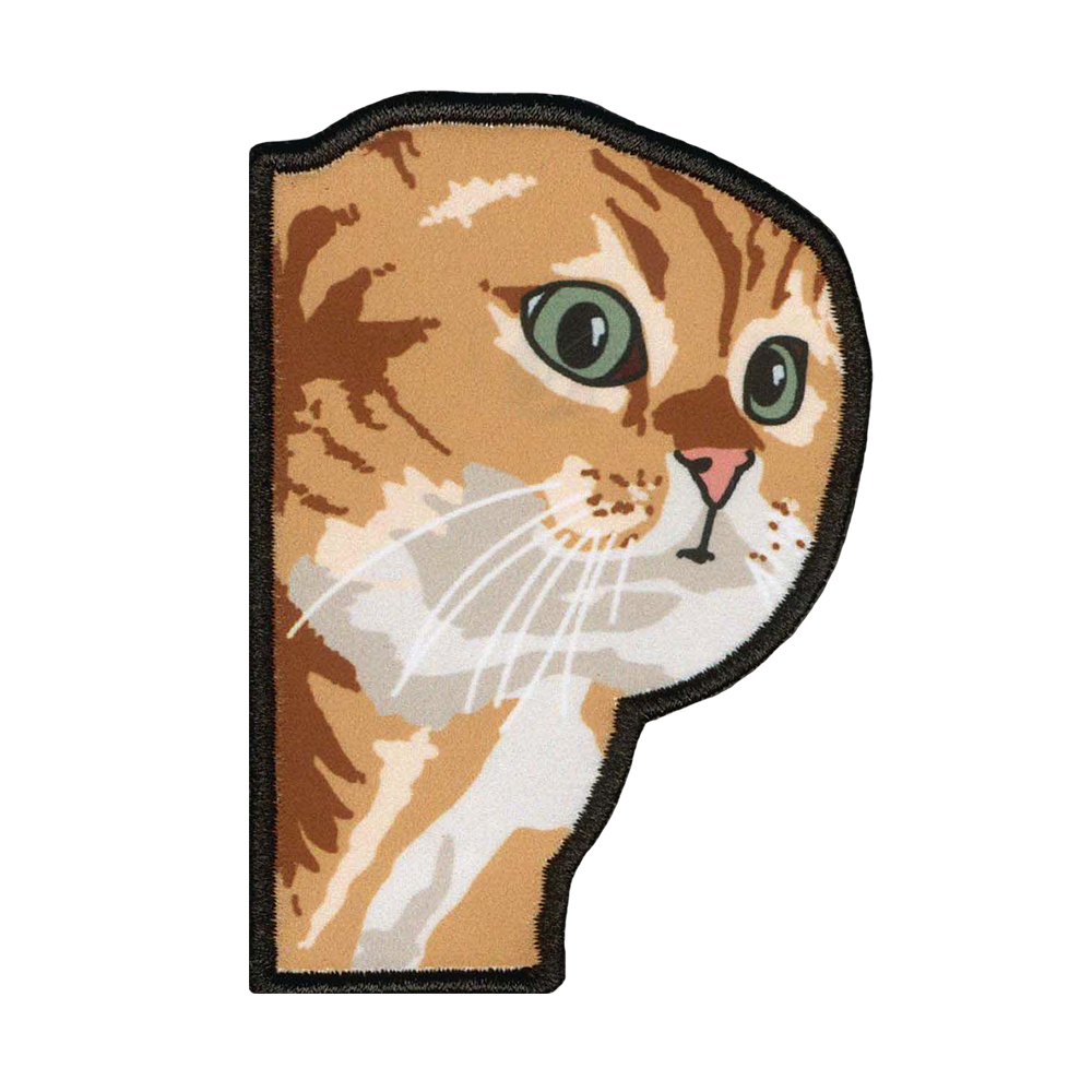 Painettu kangasmerkki, kissa.